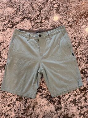 O'Neill Men's Light Sage Green Flat Front Shorts